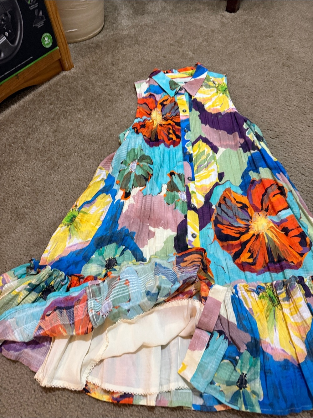 Maeve by Anthropologie Sleeveless Floral Midi Dress in multi color floral print - Picture 9 of 12